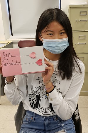 Edison High School Spanish Club members expressed their affection for Valentine’s Day through cards 