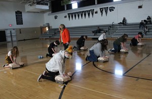 Edison High School students learned some life-saving lessons using CPR compression on mannequins. Te