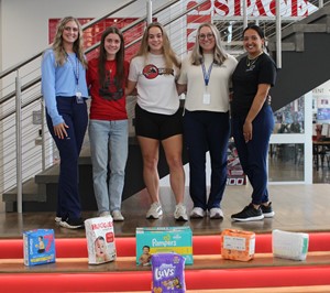 Steubenville Key Club Collecting for Diaper Drive